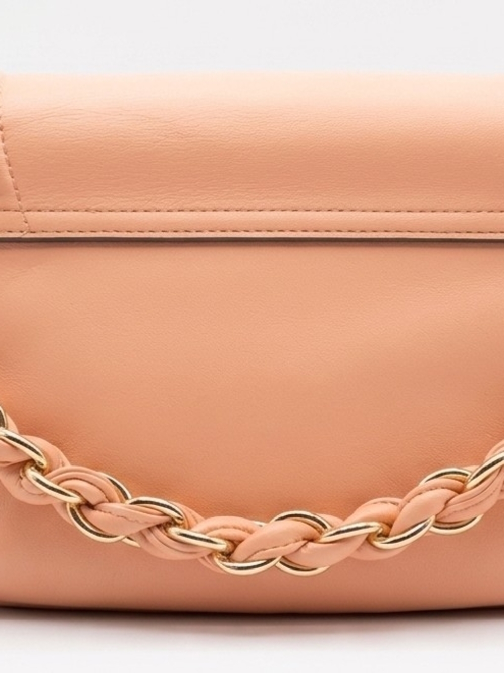 Aldo Peachy Pink Quilted Flap Shoulder Bag with Braided Chain Handle - Picture 6 of 12